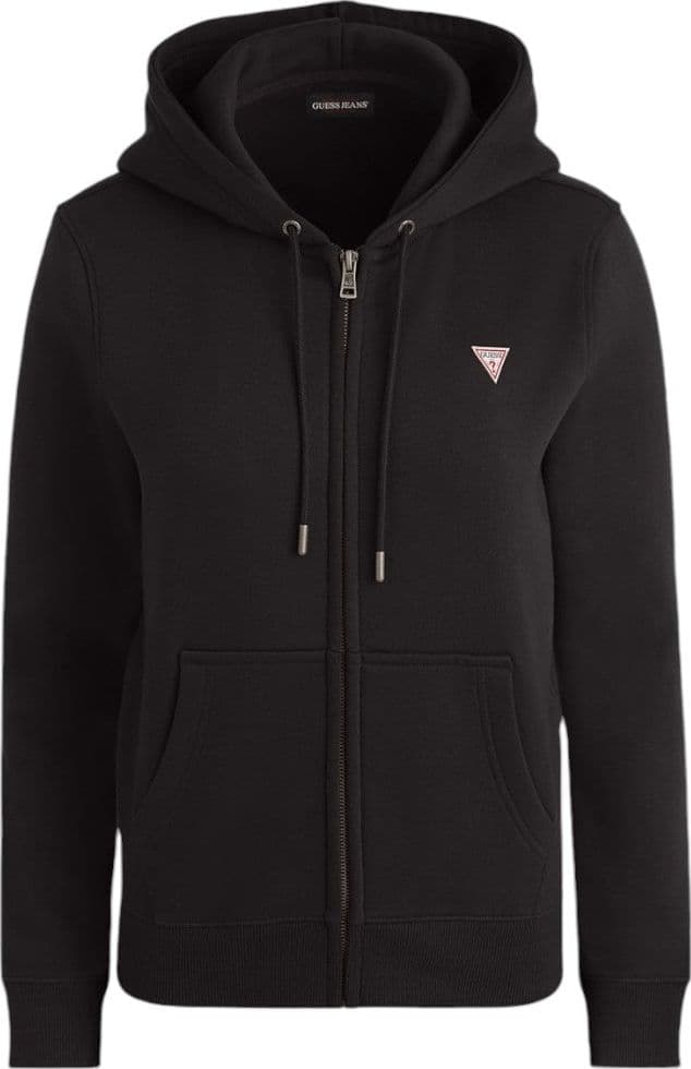 Guess felpa nera zip cappuccio mini logo W4YQ03KC811JBLK