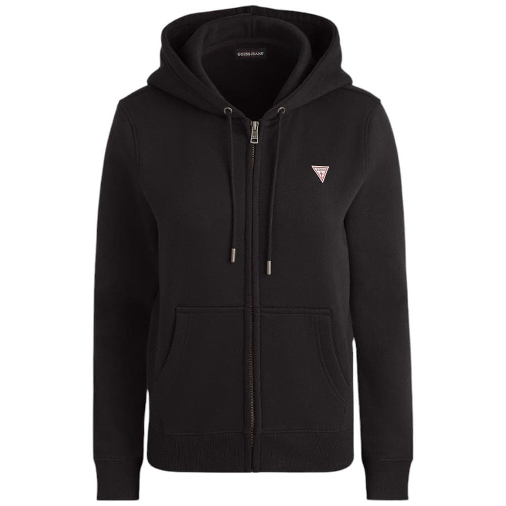 Guess felpa nera zip cappuccio mini logo W4YQ03KC811JBLK - 5