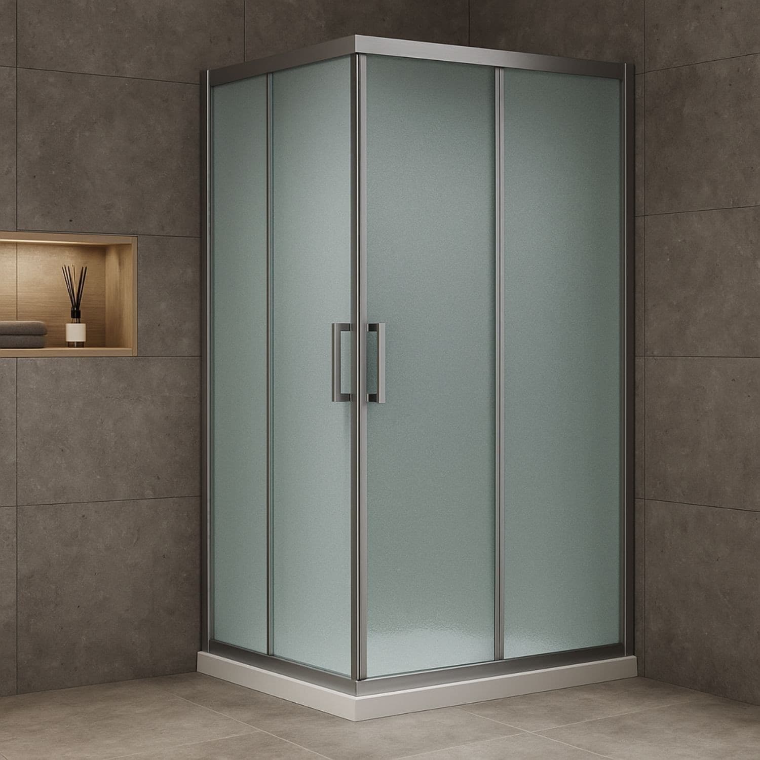Lato Porta Box Doccia Angolare Nicchia Dafne Cristallo 6 mm 120 cm Stampato - 5