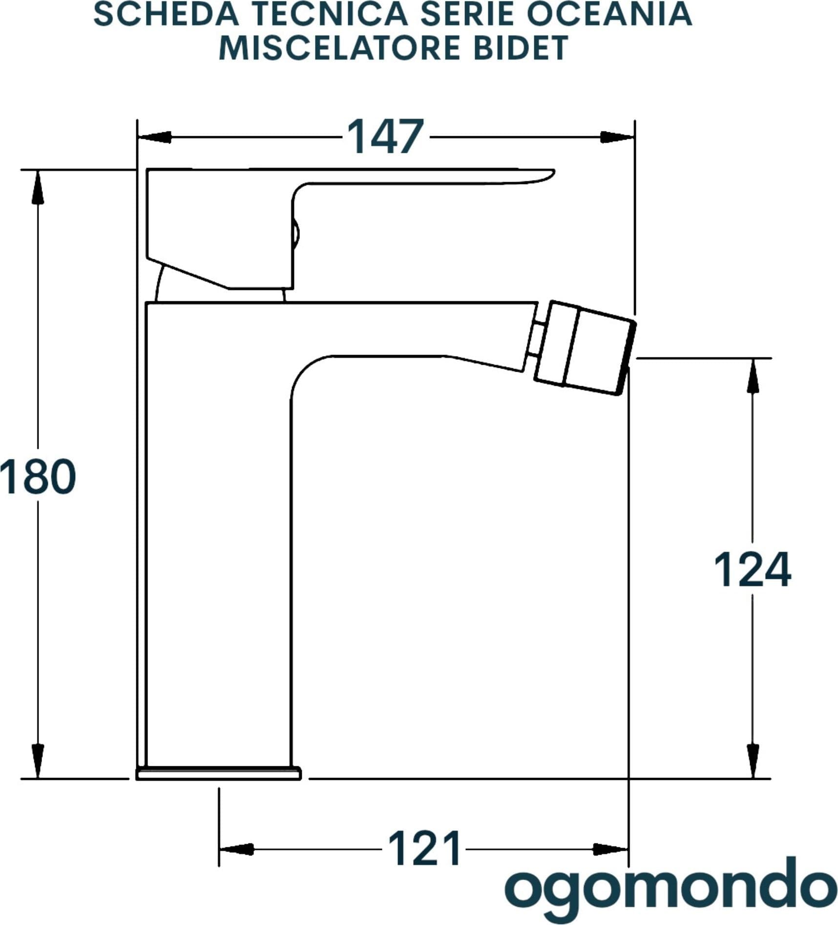 Miscelatore Rubinetto Oceania Per Bidet In Ottone Bianco Opaco - 6