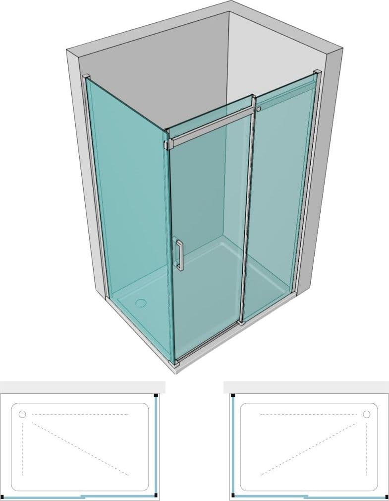 Ix Box Shower Lato fisso Calla LF116 Cristallo 6 millimetri Chrome - 14