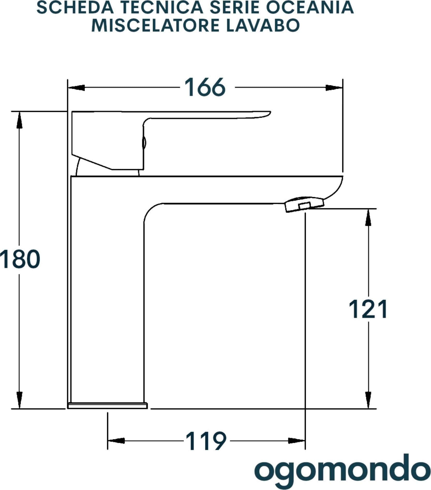 Miscelatore Rubinetto Oceania Lavabo In Ottone Bianco Opaco Con Piletta - 6