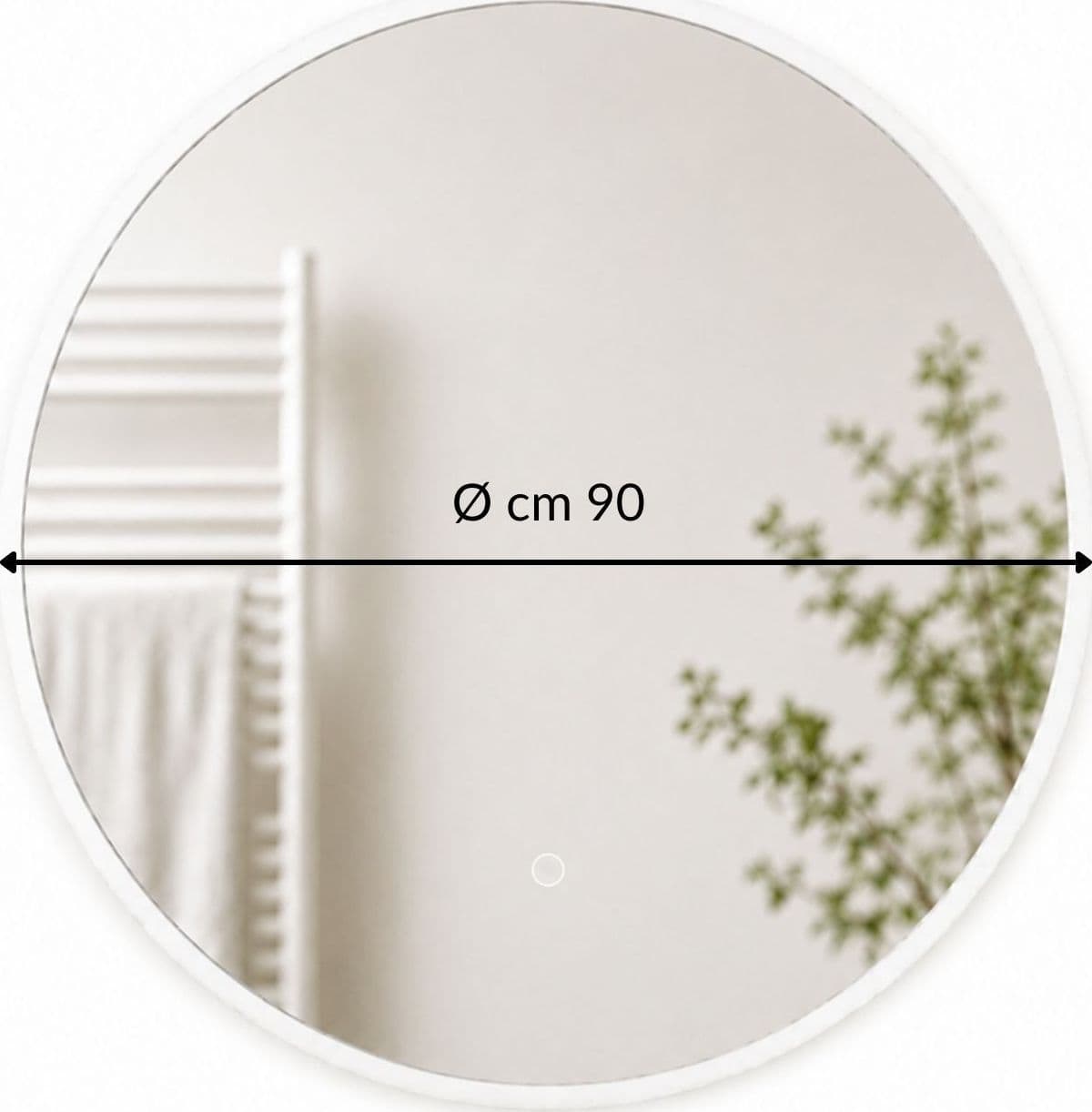 Specchio Tondo Led Con Interruttore Touch Elegante - 21
