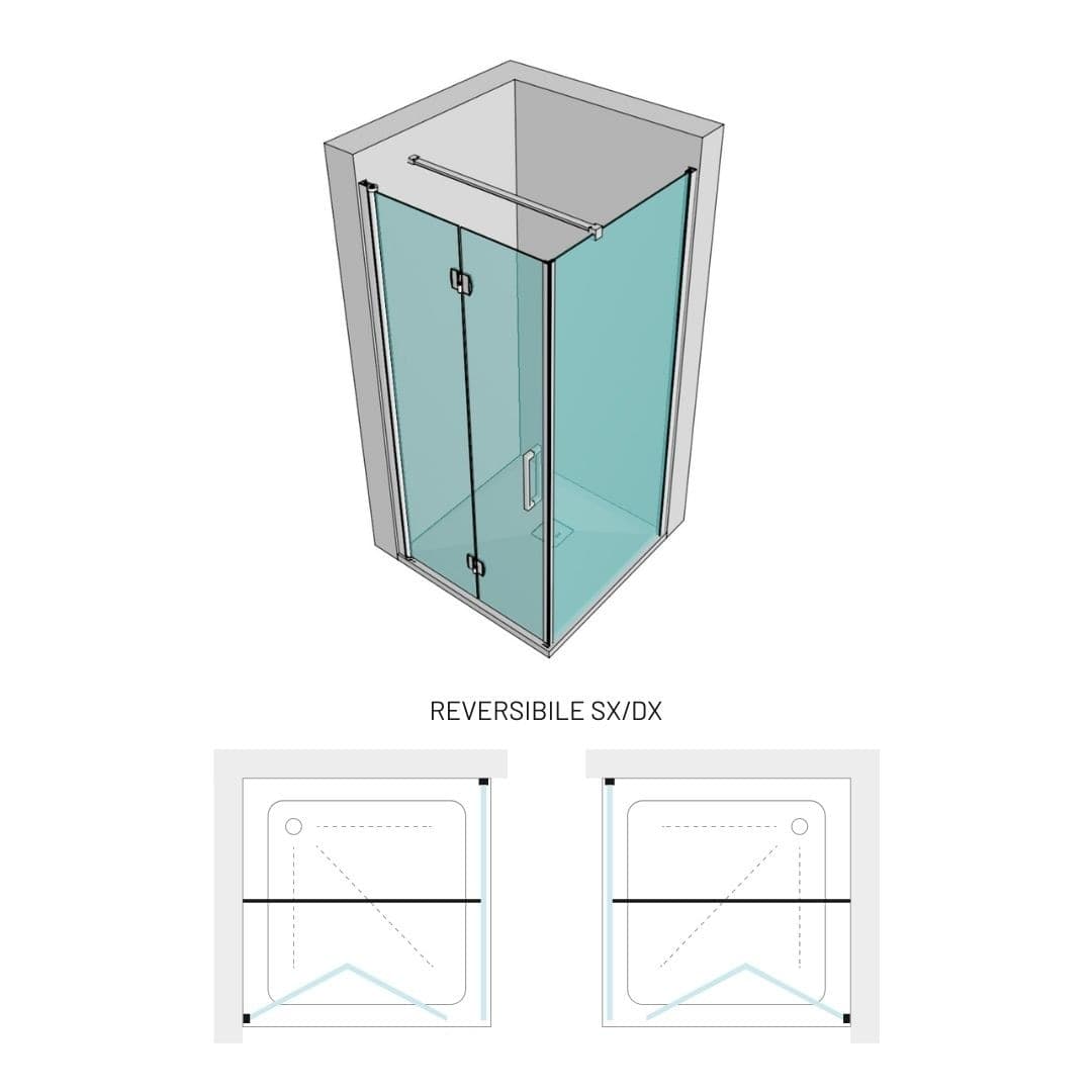 Lato Fisso Per Porta Pieghevole Edera LF110T 6 Millimetri Chrome Ix Box Shower - 14