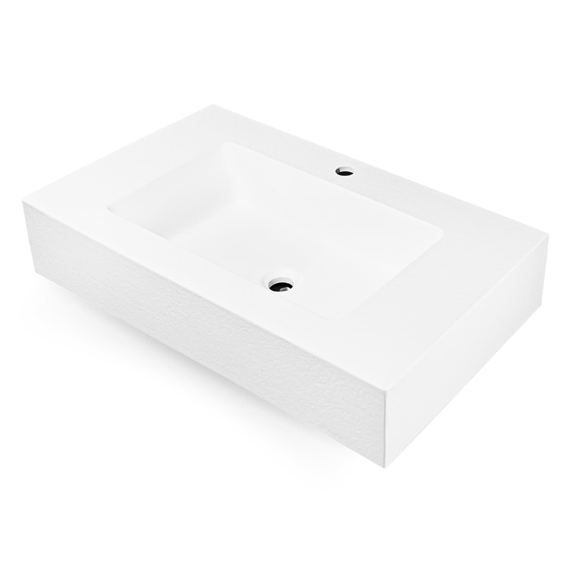 Ogomondo Top Lavabo Sospeso in Materiale Marmo Resina Finitura Asfalto - 25