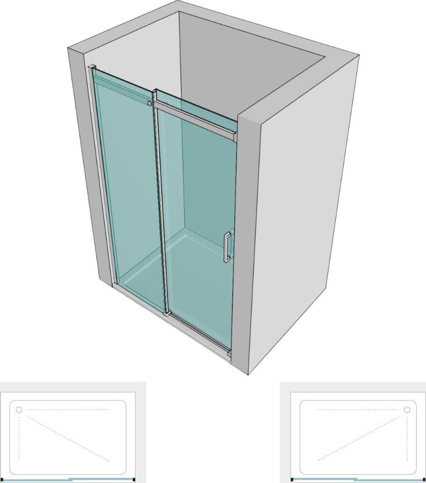 Ix Box Shower Porta Doccia Scorrevole Calla S116 Cristallo 6 millimetri Chrome - 30