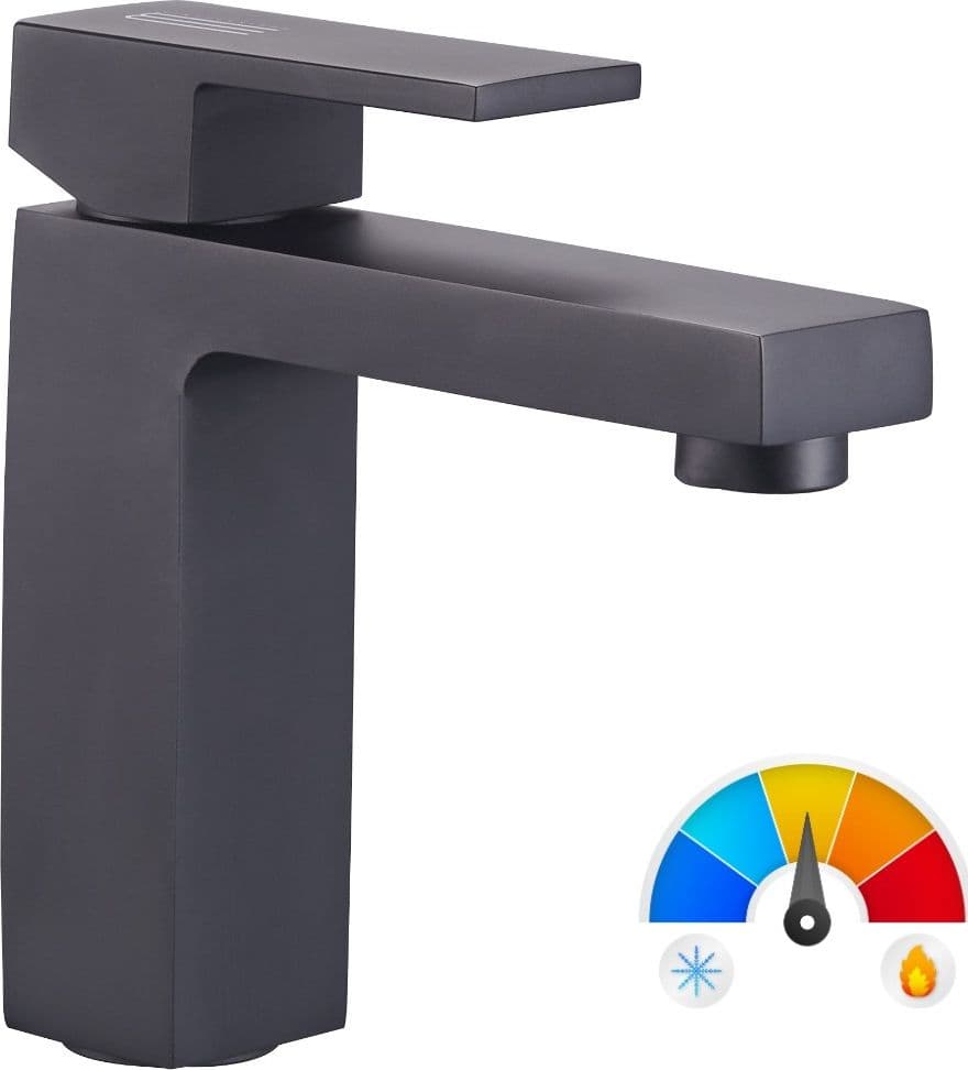 Ogomondo Miscelatore Rubinetto Per Lavabo Purple Colore Nero Black Bagno Casa - 6