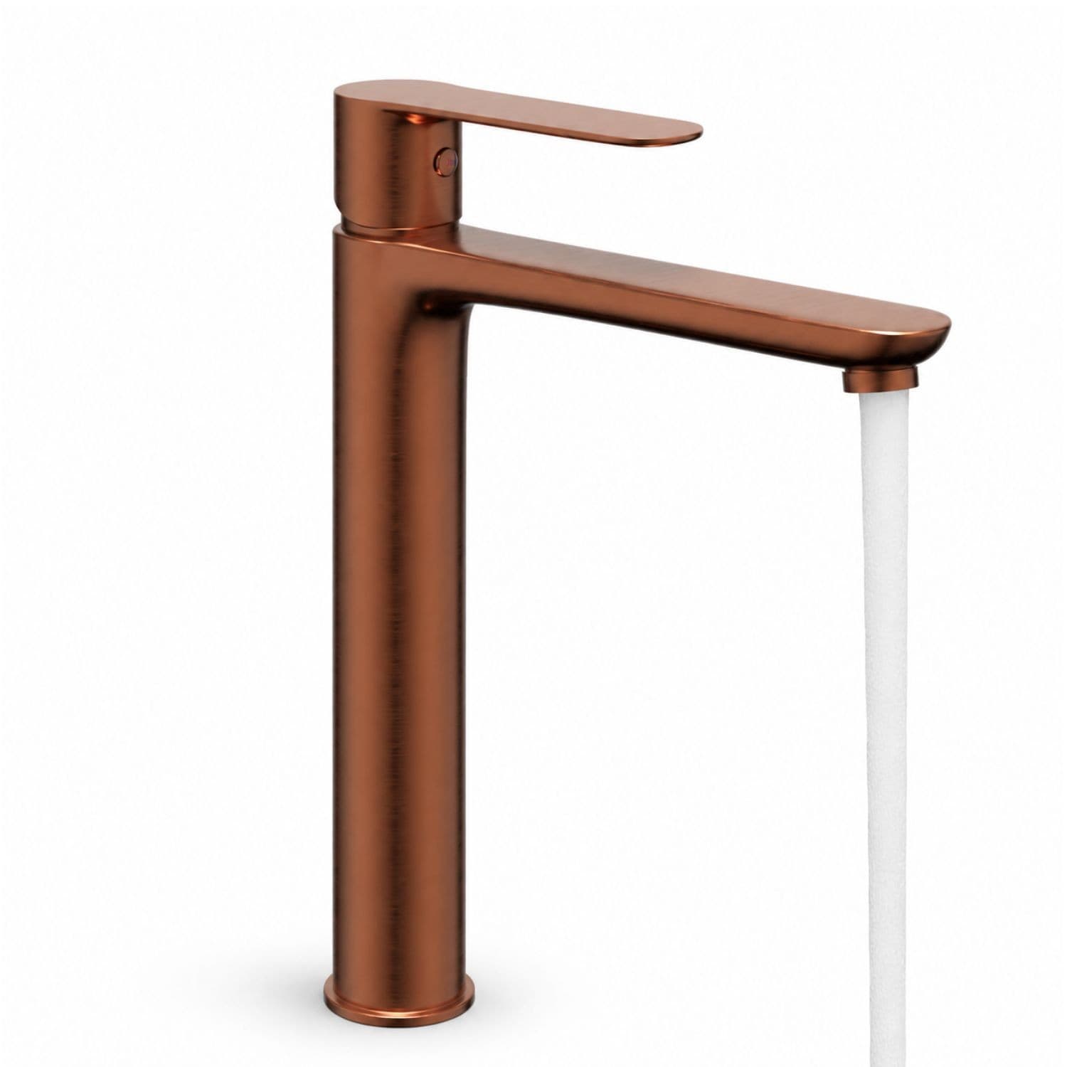 Miscelatore Rubinetto Oceania Lavabo Bocca Alta Ottone Oro Rosa - 3