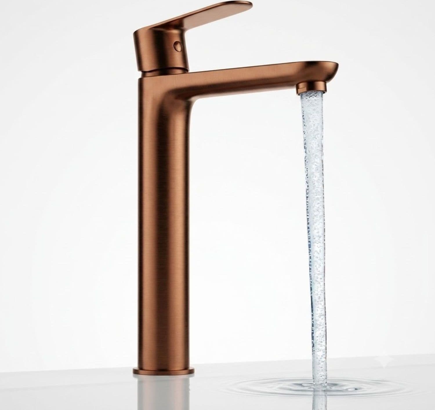Miscelatore Rubinetto Oceania Lavabo Bocca Alta Ottone Oro Rosa - 4