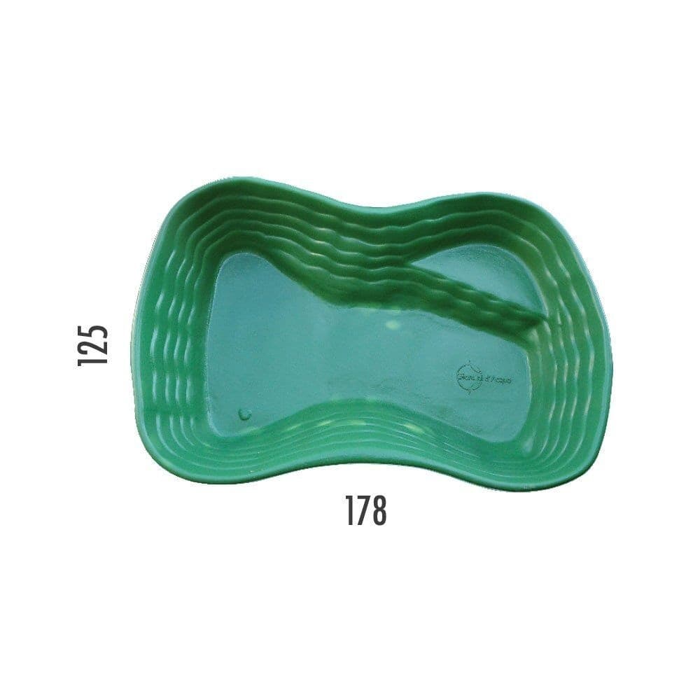 Laghetto da Giardino Bolsena Polietilene Verde Interrare 178x125x45 Litri 600 - 3