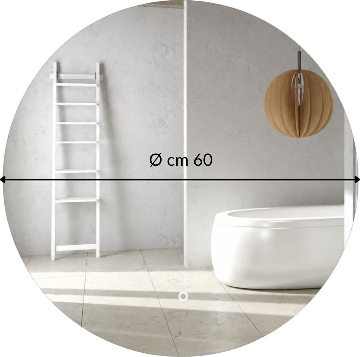 Specchio Tondo Retroilluminato Led Elegante Per Bagno - 6