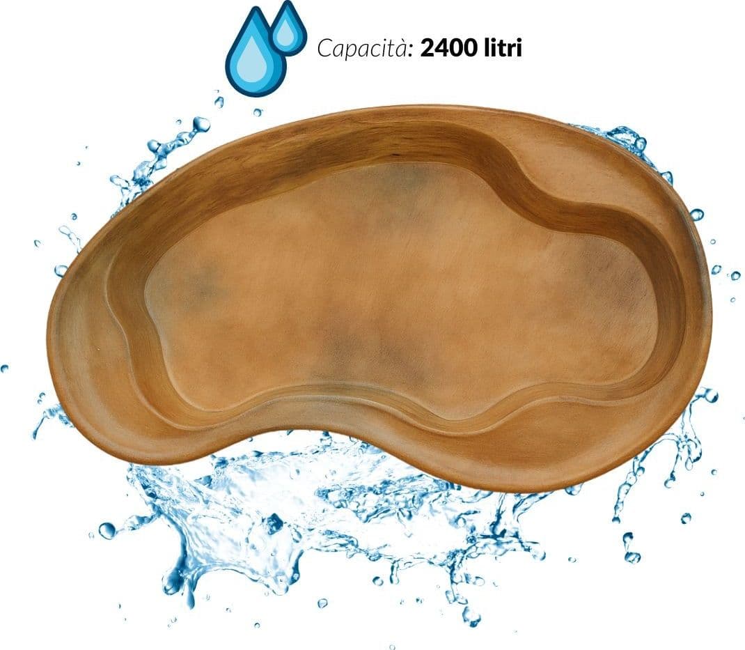 Laghetto in Vetroresina modello Maldive Interrare dimensioni cm 350x225x60 Litri 2400 - 3