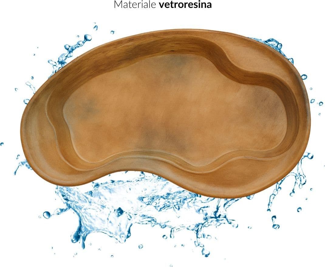 Laghetto in Vetroresina modello Maldive Interrare dimensioni cm 350x225x60 Litri 2400 - 5