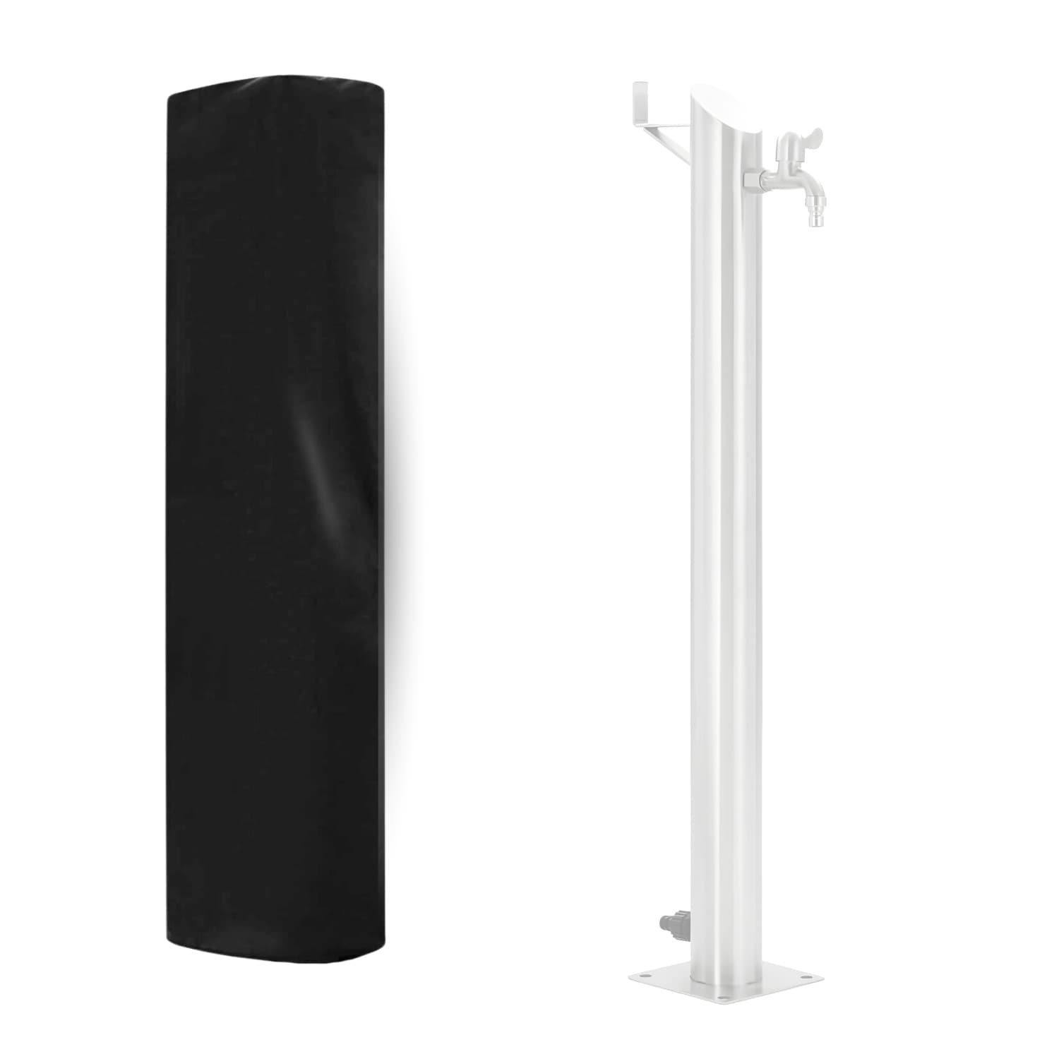 Fontana da Giardino a Colonna esterno in Acciaio Inox con Cover Impermeabile - 54