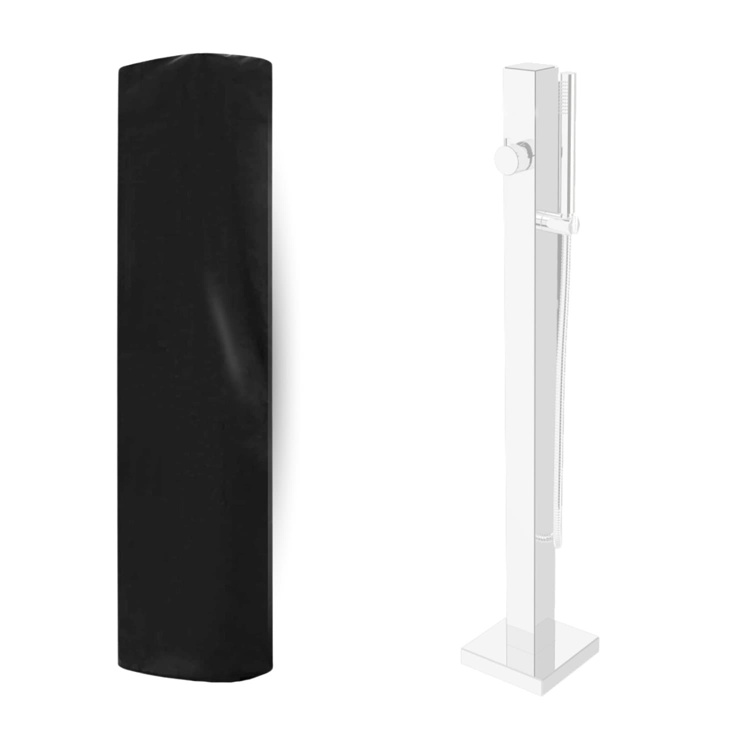 Fontana da Giardino a Colonna esterno in Acciaio Inox con Cover Impermeabile - 57