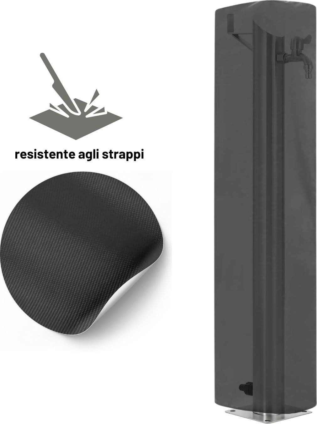 Fontana da Giardino a Colonna esterno in Acciaio Inox con Cover Impermeabile - 13