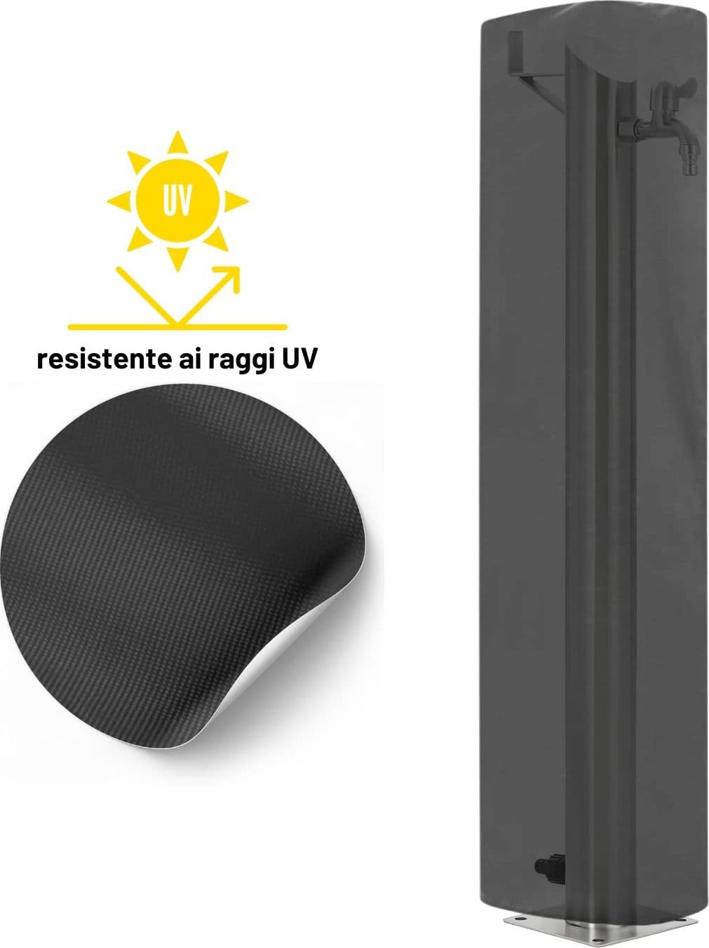 Fontana da Giardino a Colonna esterno in Acciaio Inox con Cover Impermeabile - 14