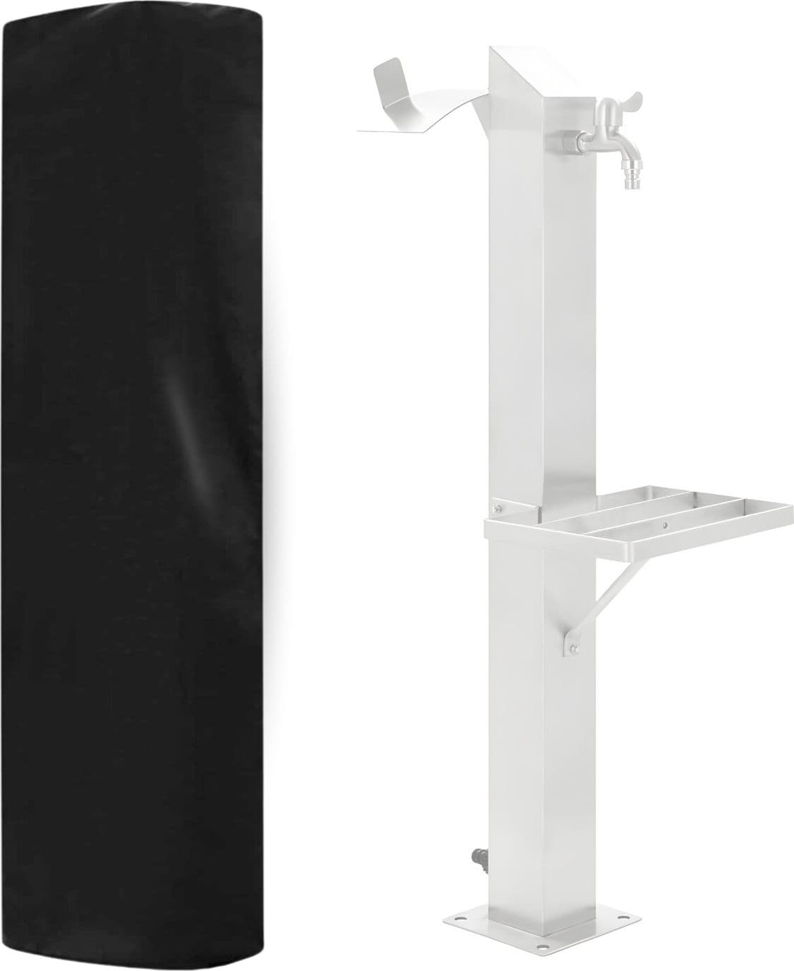 Fontana da Giardino a Colonna esterno in Acciaio Inox con Cover Impermeabile - 16