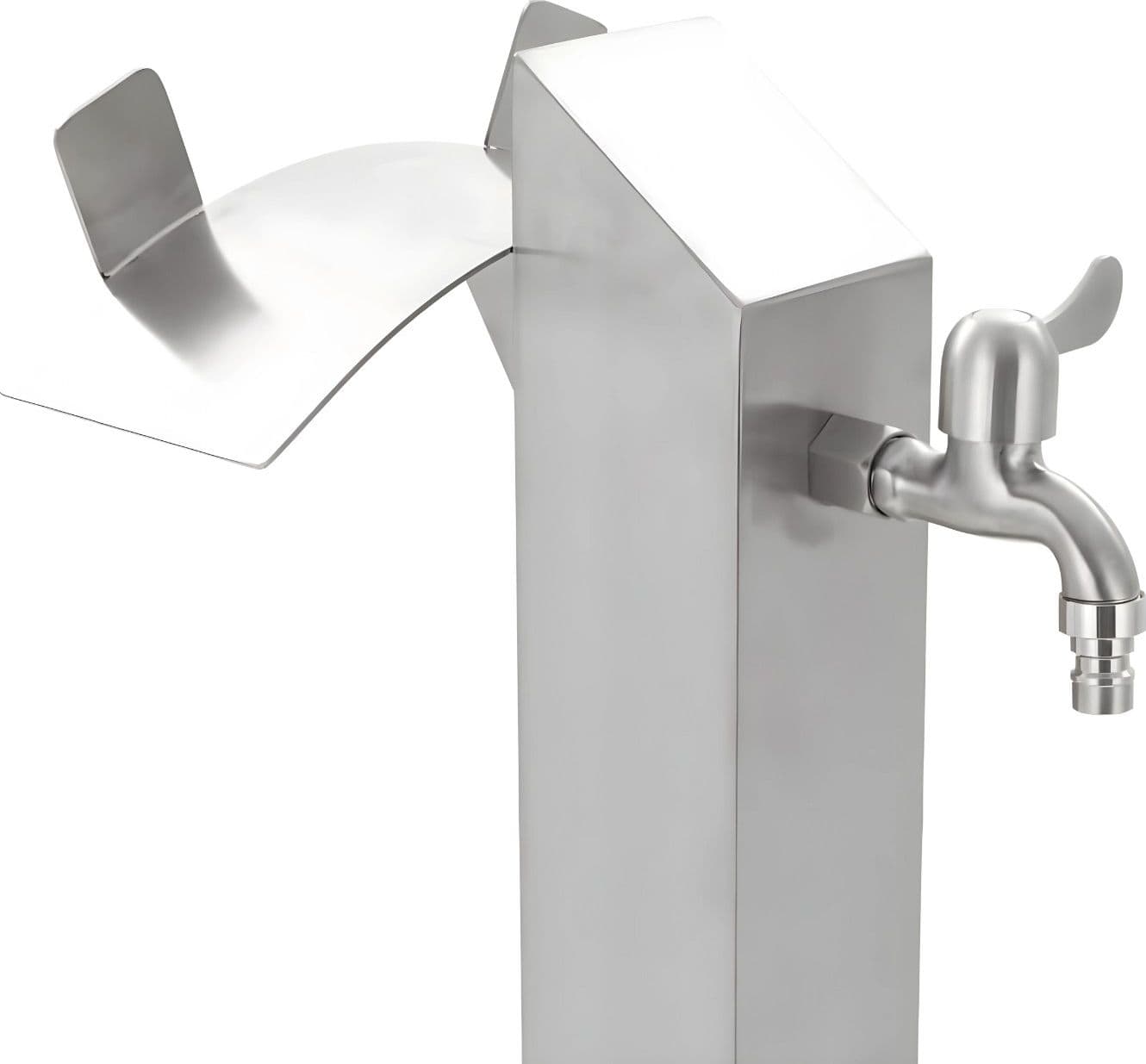 Fontana da Giardino a Colonna esterno in Acciaio Inox con Cover Impermeabile - 24