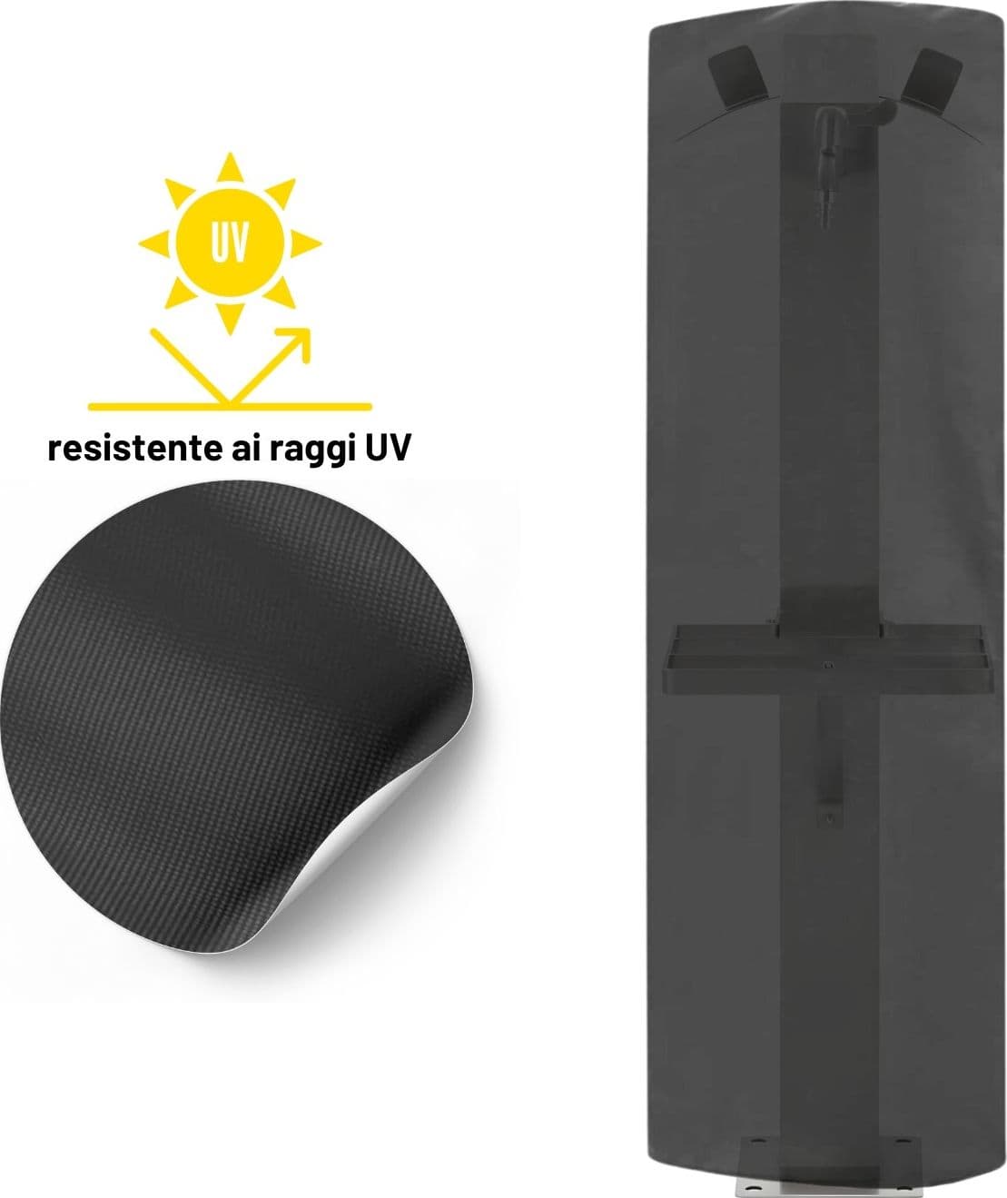 Fontana da Giardino a Colonna esterno in Acciaio Inox con Cover Impermeabile - 31