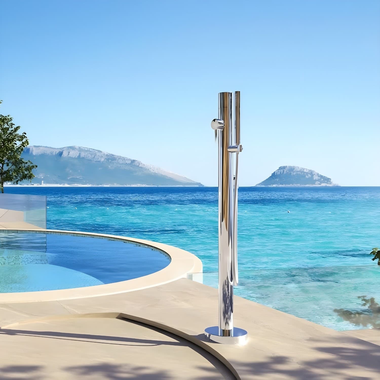 Fontana da Giardino a Colonna esterno in Acciaio Inox con Cover Impermeabile - 35