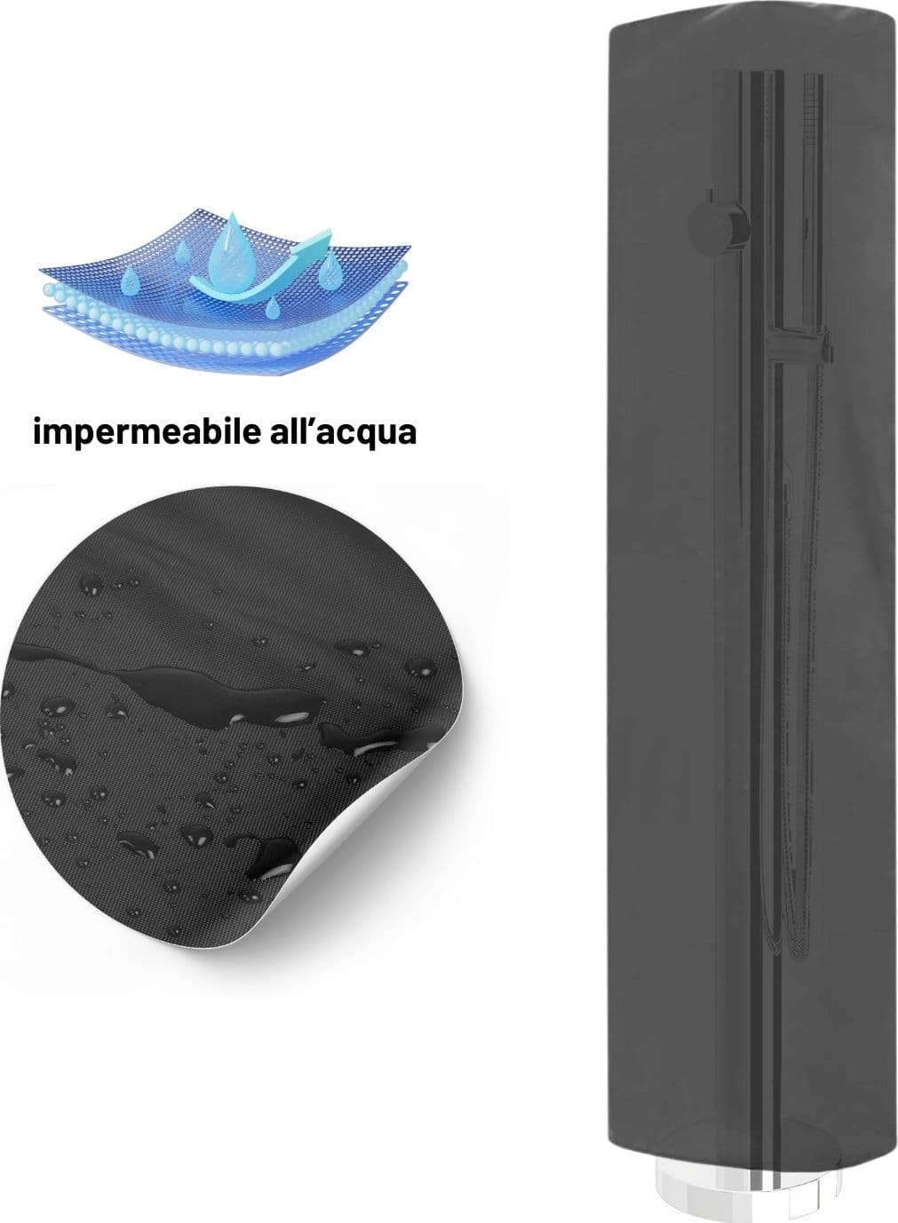 Fontana da Giardino a Colonna esterno in Acciaio Inox con Cover Impermeabile - 40