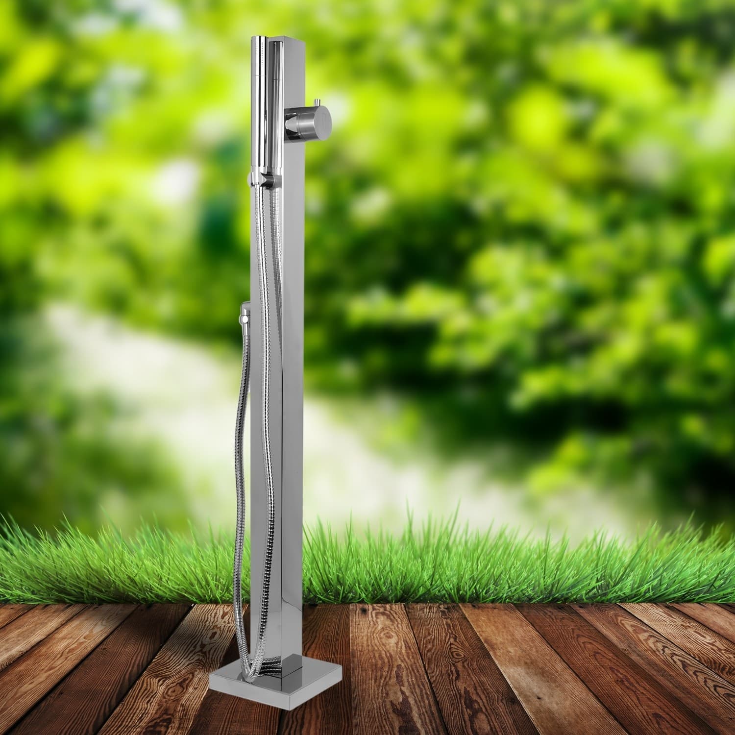 Fontana da Giardino a Colonna esterno in Acciaio Inox con Cover Impermeabile - 43