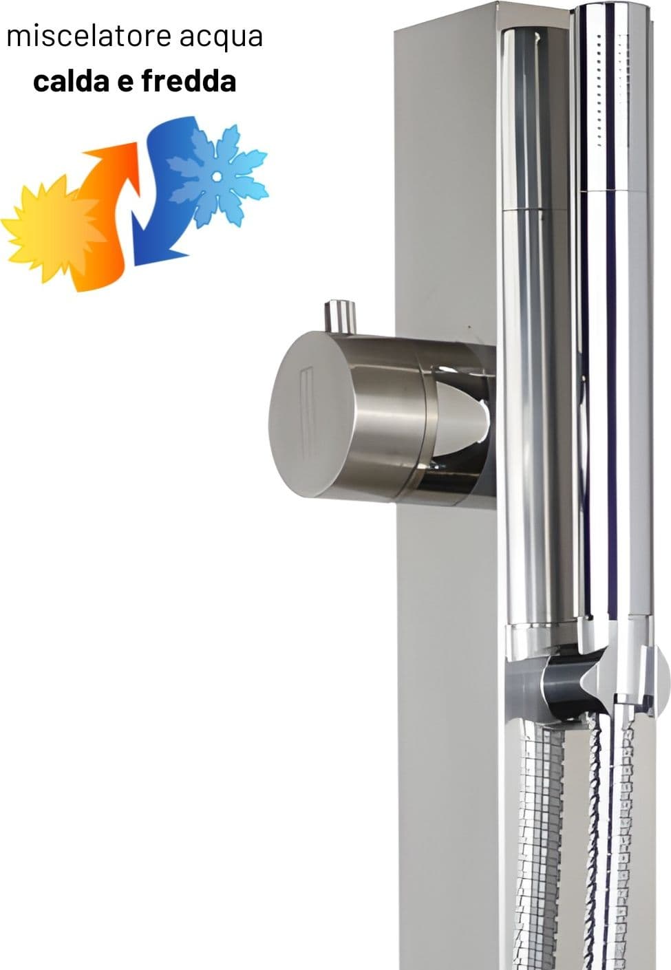 Fontana da Giardino a Colonna esterno in Acciaio Inox con Cover Impermeabile - 44