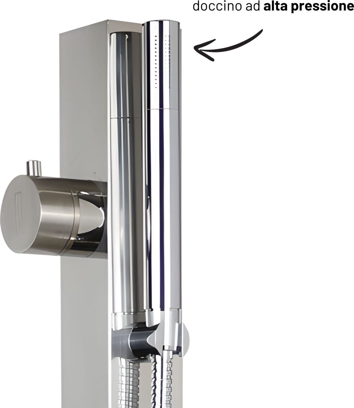 Fontana da Giardino a Colonna esterno in Acciaio Inox con Cover Impermeabile - 45
