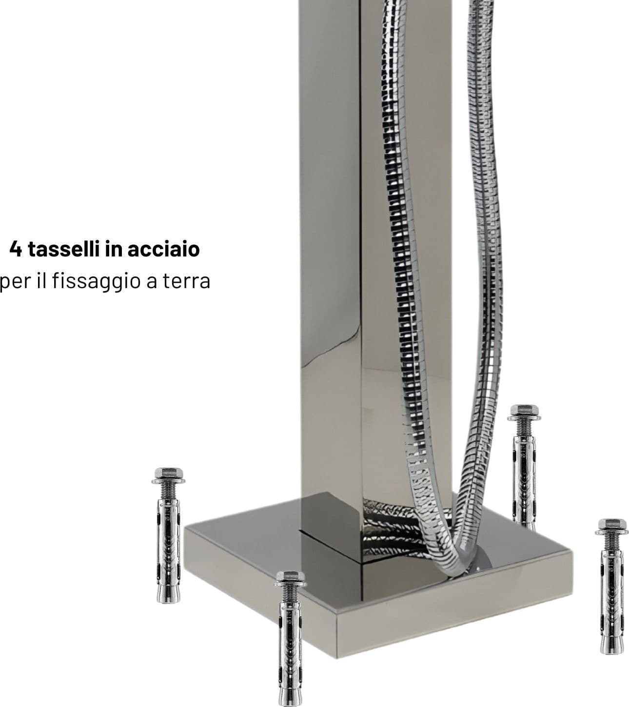 Fontana da Giardino a Colonna esterno in Acciaio Inox con Cover Impermeabile - 47