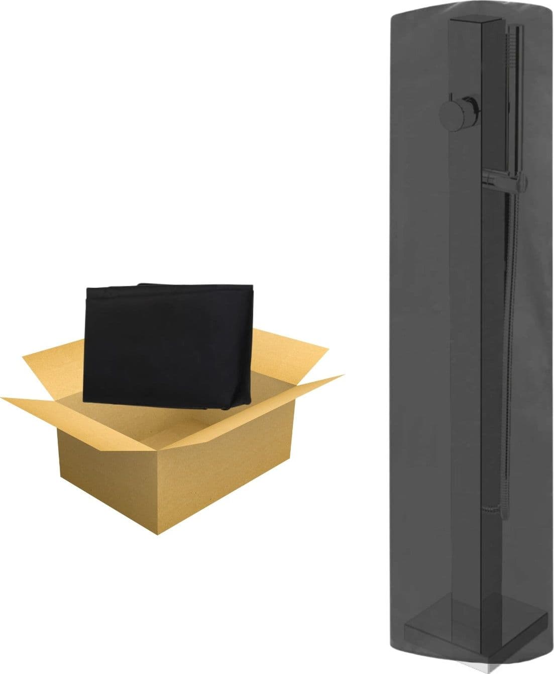 Fontana da Giardino a Colonna esterno in Acciaio Inox con Cover Impermeabile - 50