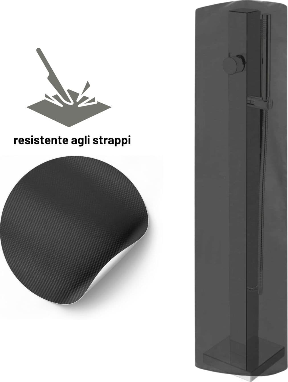 Fontana da Giardino a Colonna esterno in Acciaio Inox con Cover Impermeabile - 51