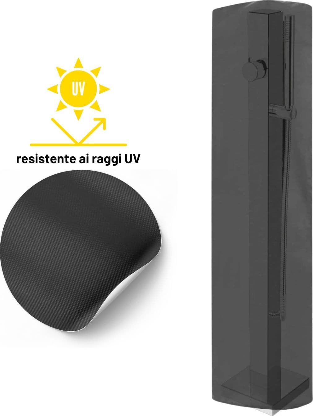 Fontana da Giardino a Colonna esterno in Acciaio Inox con Cover Impermeabile - 52