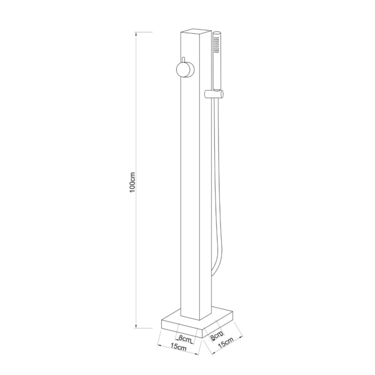 Fontana da Giardino a Colonna esterno SALICE Acciaio Inox Con Miscelatore 100 CM - 6