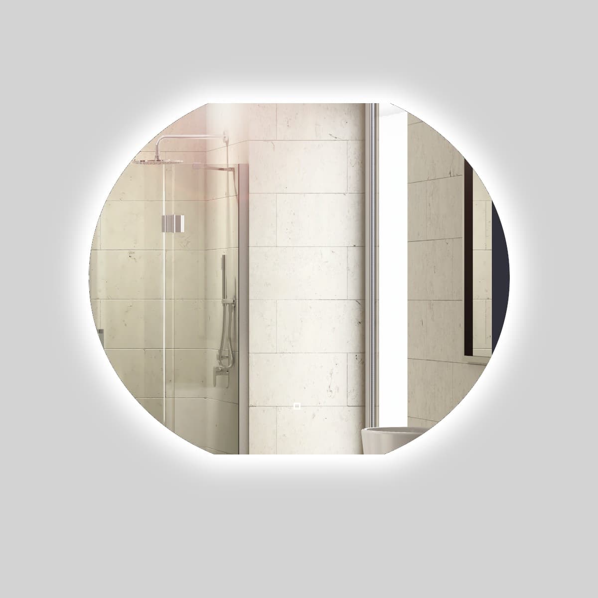 Specchio 5 mm Semicircolare Retroilluminato Led Interruttore Touch - 35