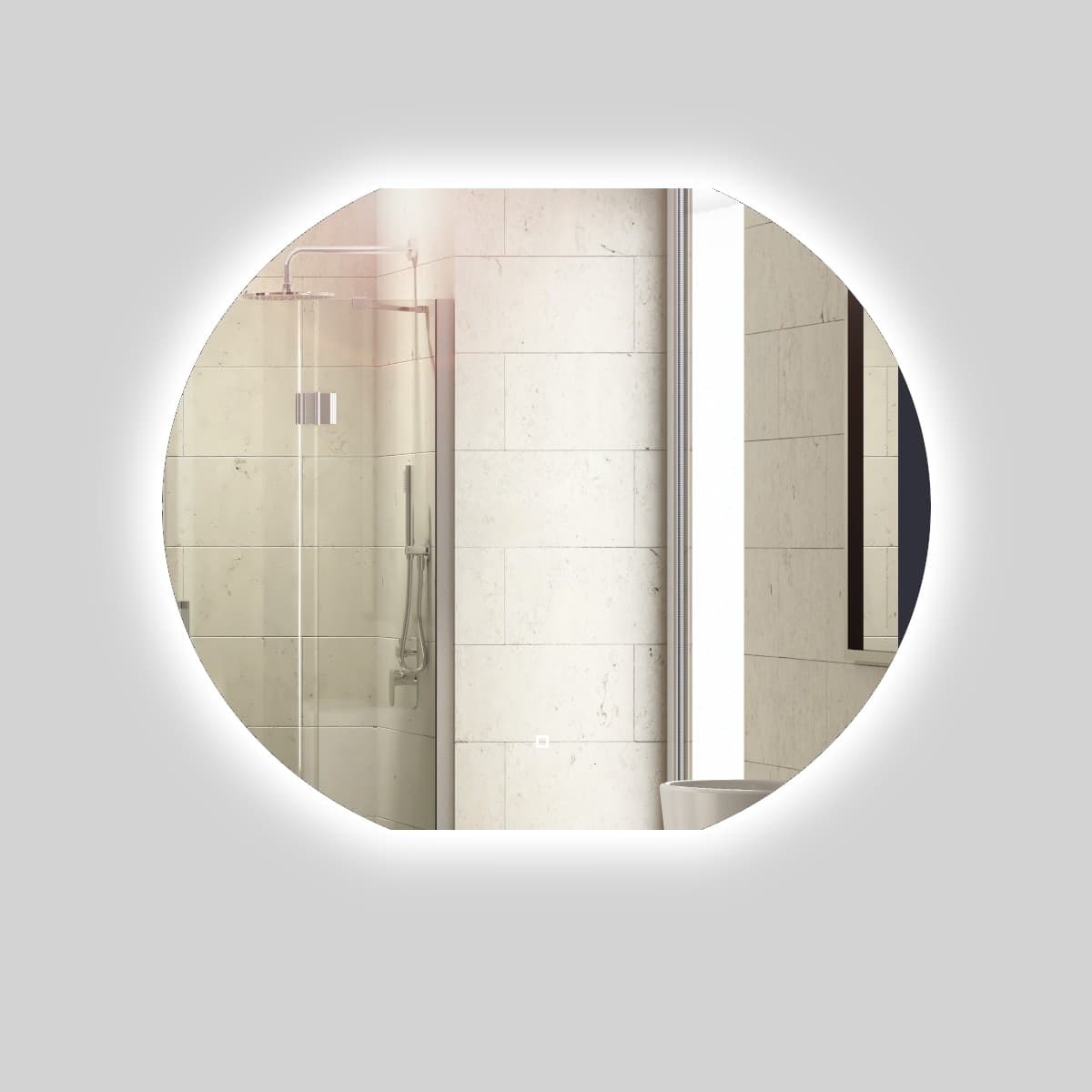 Specchio 5 mm Semicircolare Retroilluminato Led Interruttore Touch - 20