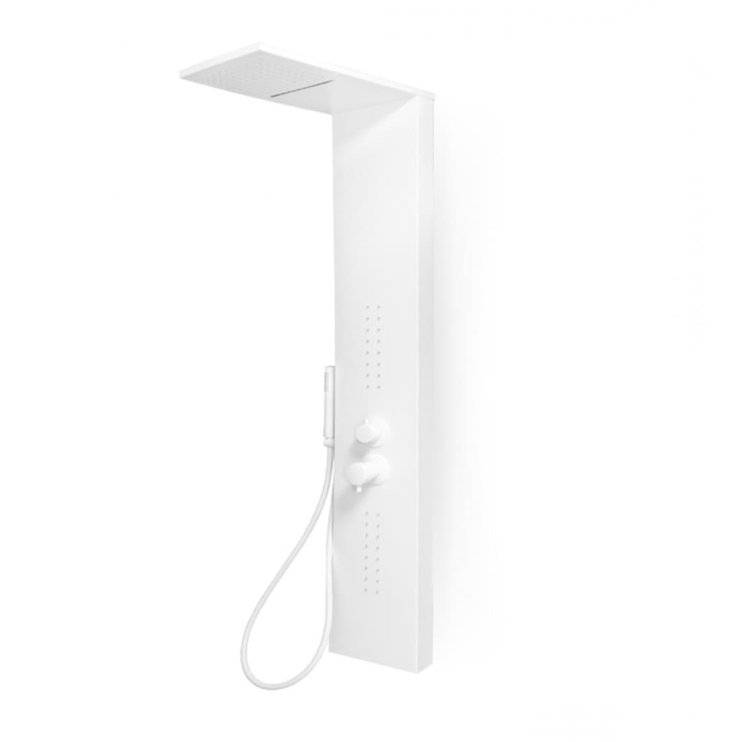 Ogomondo Colonna Doccia Attrezzata Easy in Acciaio Bianco Con Cascata 150x23x53 - 7