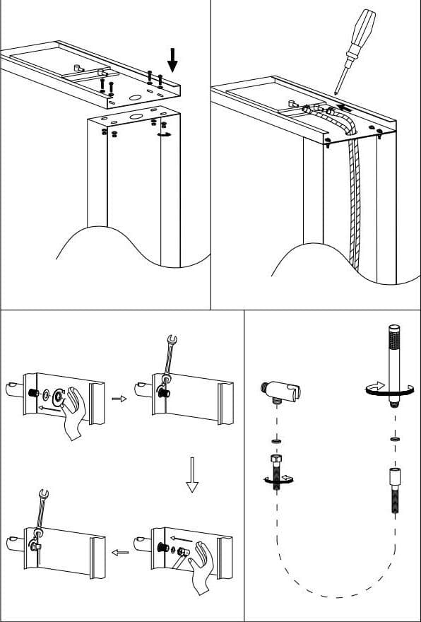 Ogomondo Colonna Doccia Attrezzata Easy in Acciaio Bianco Con Cascata 150x23x53 - 6