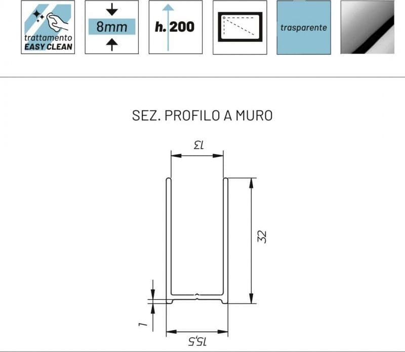Parete Doccia Walk In Gardenia Cristallo Trasparente 8 Millimetri Chrome - 3