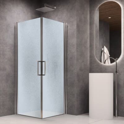 Porta Doccia Battente Briar Cromo Regolabile Cristallo Temperato 6 mm - 48