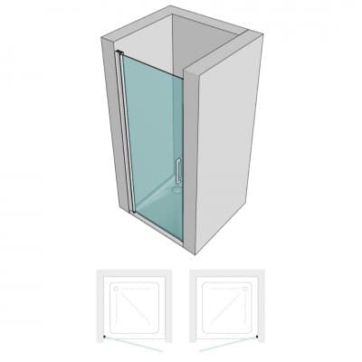 Porta Doccia Battente Briar Cromo Regolabile Cristallo Temperato 6 mm - 30