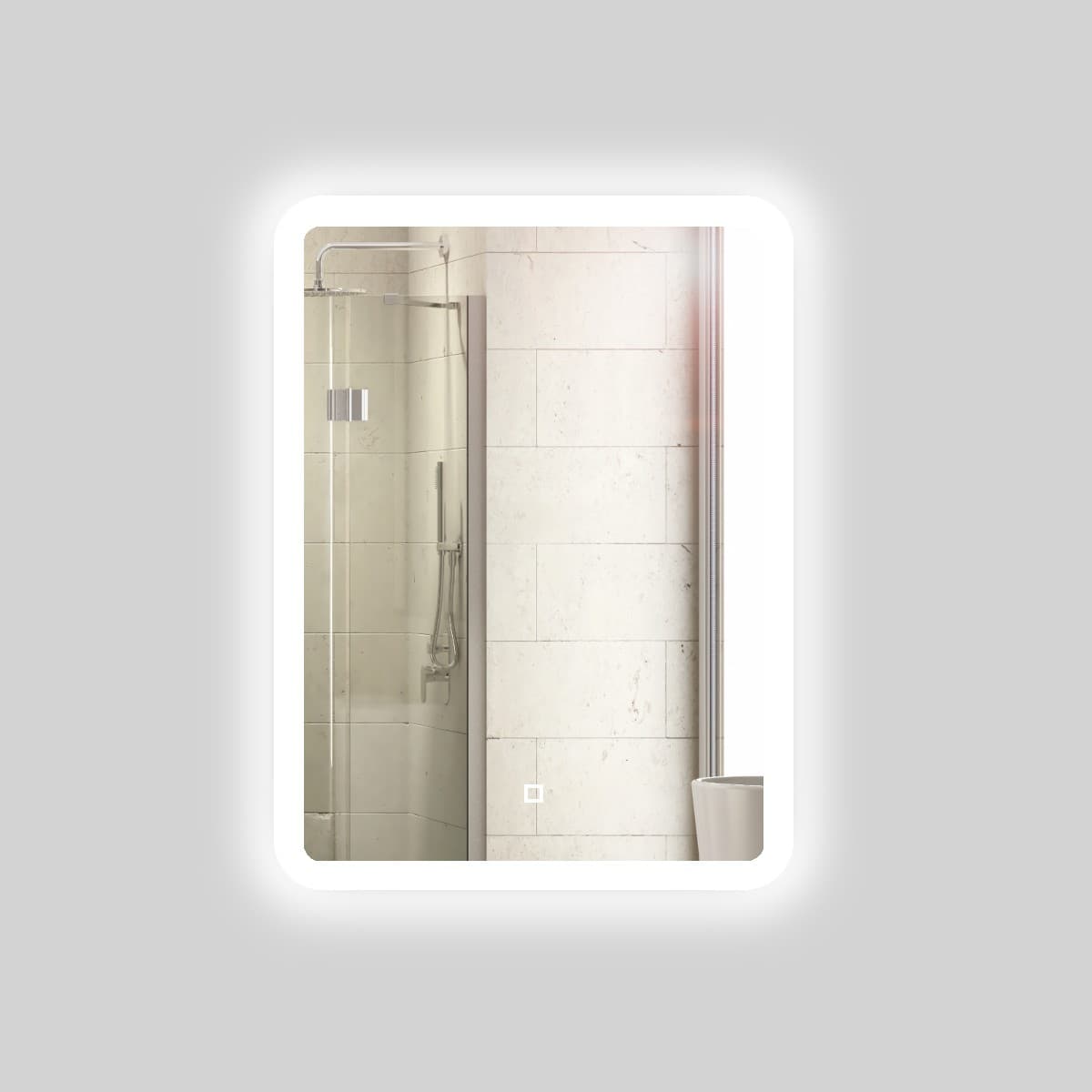 Specchio 5 mm Rettangolare Led Interruttore Touch Alluminio MDF Bagno - 30