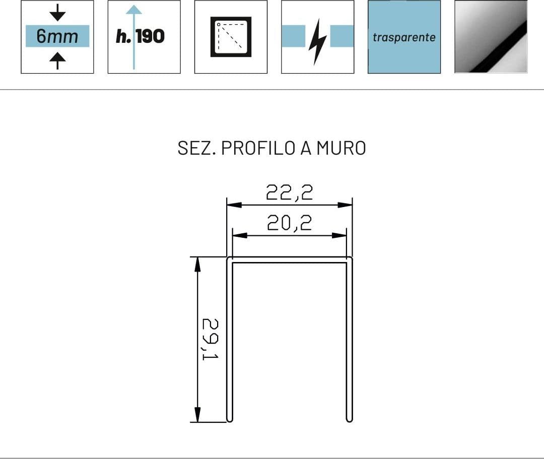 Box Doccia Angolare Disabili Ante Battenti Crocus Cristallo 6 mm Trasparente - 3