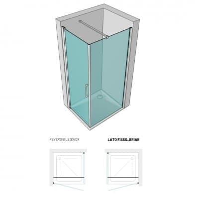 Lato Fisso per Porta Battente Briar 6 Millimetri Chrome per Box Doccia - 30