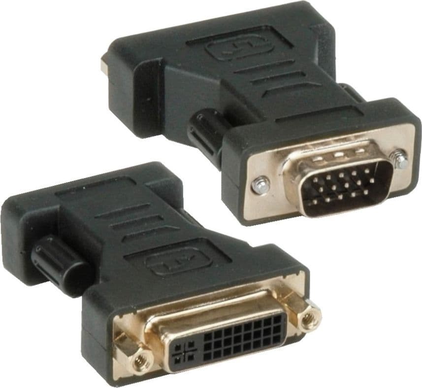CONNETTORE VIDEO ADATTATORE VGA MASCHIO A DVI FEMMINA TV CAVO CONVERTITORE C-056 - 5