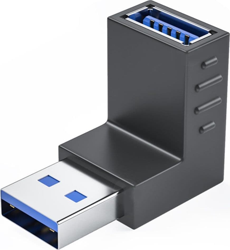 CONNETTORE DATI ADATTATORE USB MASCHIO- USB FEMMINA AD ANGOLO 90° PROLUNGA C-057 - 4