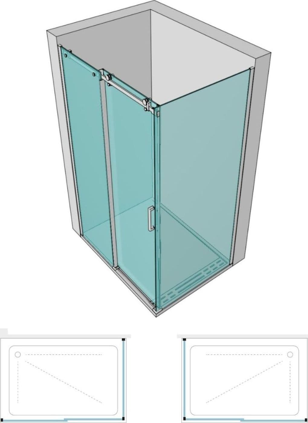 Lato Fisso Porta Doccia Scorrevole Gemma Con Design Moderno - 6