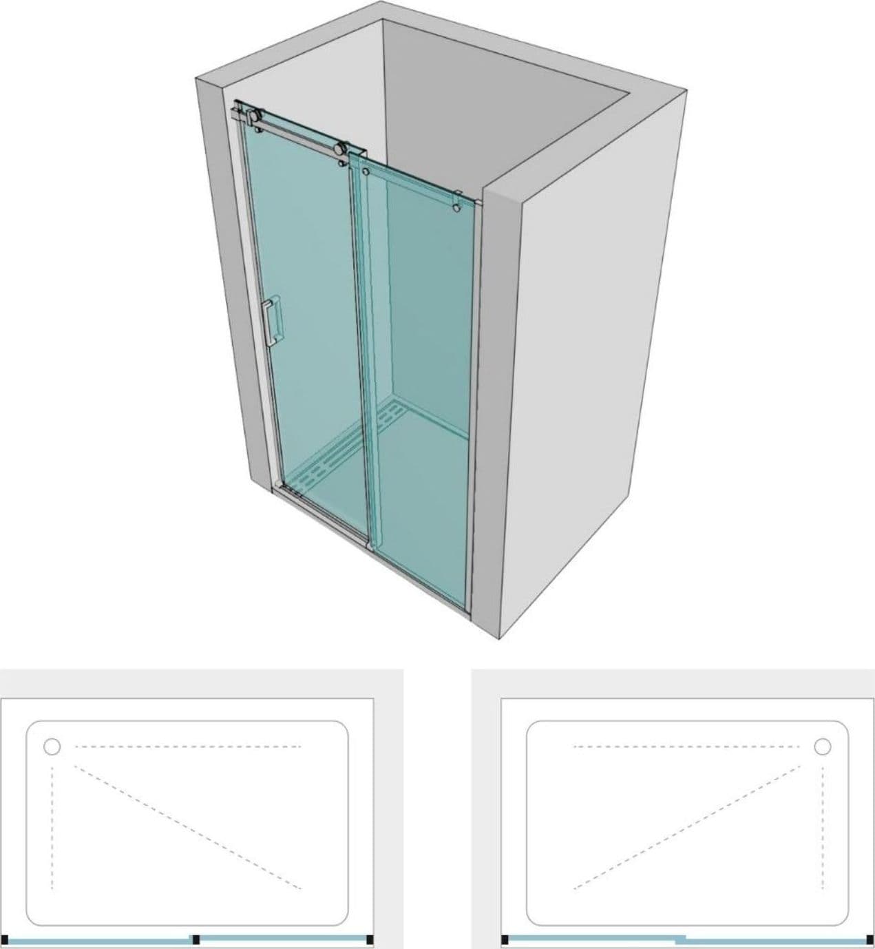 Porta Doccia Scorrevole Gemma Bma918 Cristallo Trasparente 8 Mm - 5