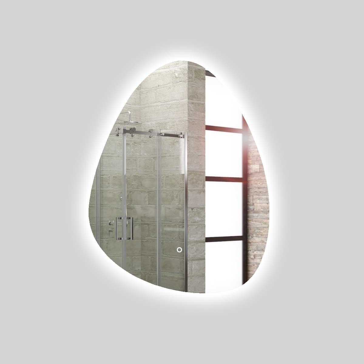 Specchio 5 mm a Goccia Retroilluminato Led Interruttore Touch PVC e MDF - 17
