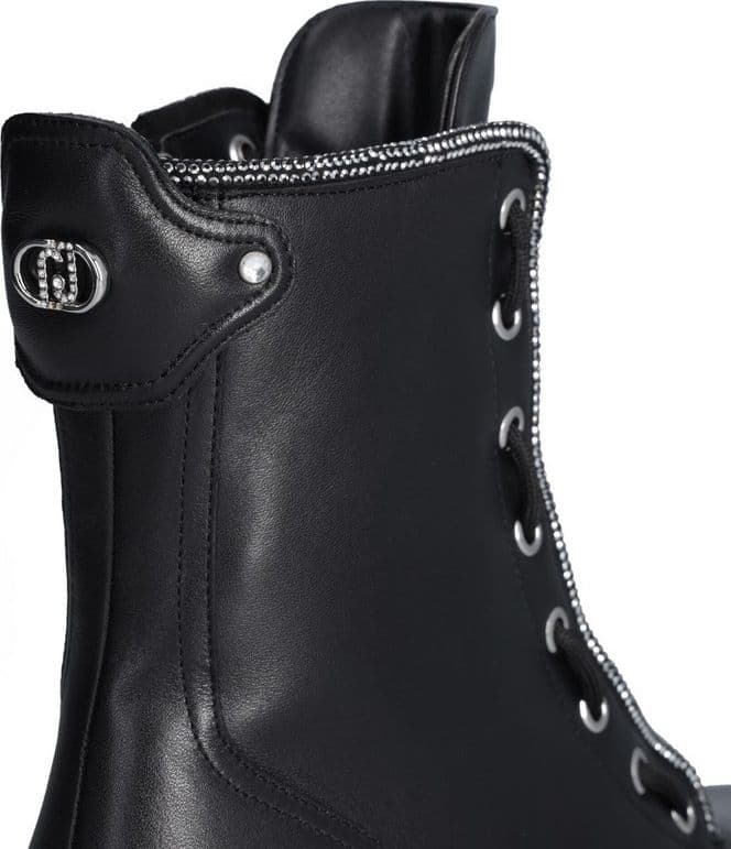 Liu Jo anfibi donna Rumi 25 con profilo strass in pelle nero SF4101P0 - 5